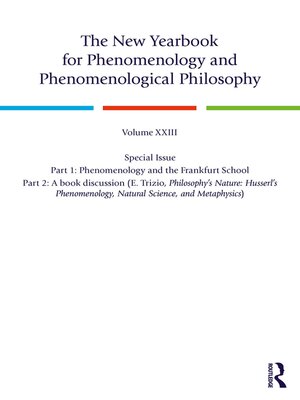 cover image of The New Yearbook for Phenomenology and Phenomenological Philosophy
